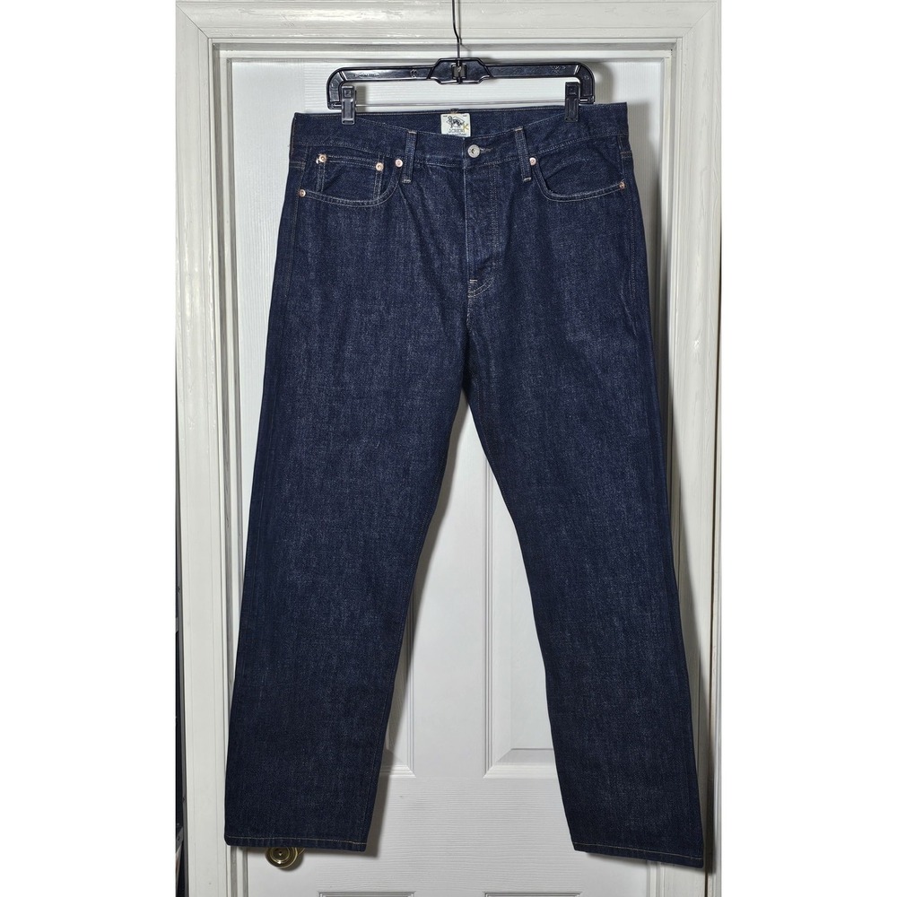 J.Crew Japanese Selvedge Classic Straight Leg Denim Jean 33x30 Nihon Menpu Mill - Picture 3 of 10